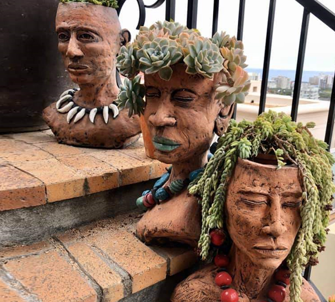 sculpted planters